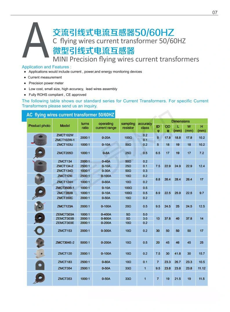 0.2 Class 2mA/2mA Current-Type Voltage Transformer with UL Certificate for UPS