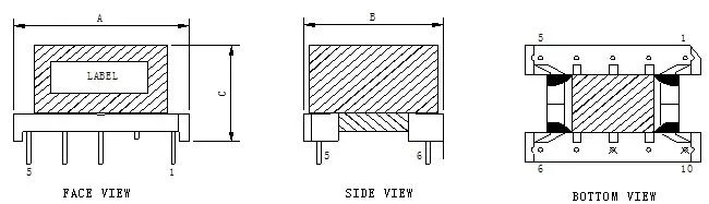 Small Electric PCB Mount High Voltage Ee Ei Ef Etd Ep Eel Pq High Frequency Transformer