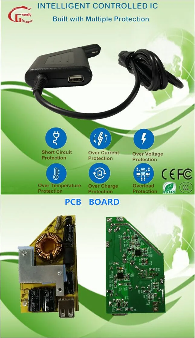 65W Type C/QC3.0 Car Charger Pd Quick Charger Power Supply Power Adapter for Laptops Mobilephones Tablets and Cameras