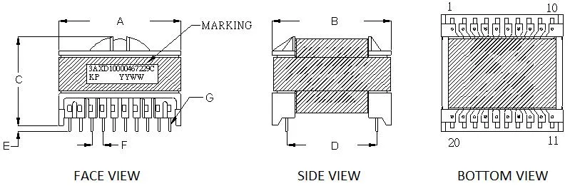 Main Power Transformer/Switch Power Supply Transformer/Electronic Transformer/Etd Series Ferrite Core Transformer