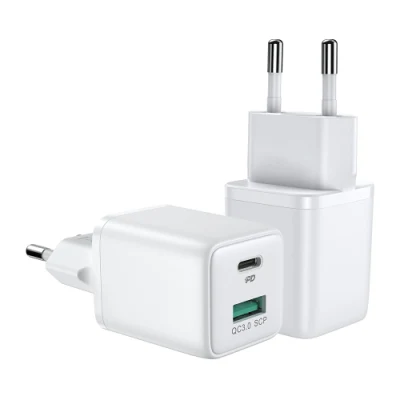 Joyroom Jr-Qp303 Pd + QC3.0 30W Mini 2 Ports Chargeur mural de voyage Prise UE Adaptateur secteur à charge rapide